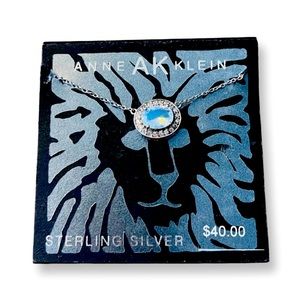 Anne Klein Sterling silver crystal necklace new with tags